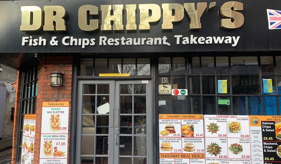 The front Of Dr Chippy's shop