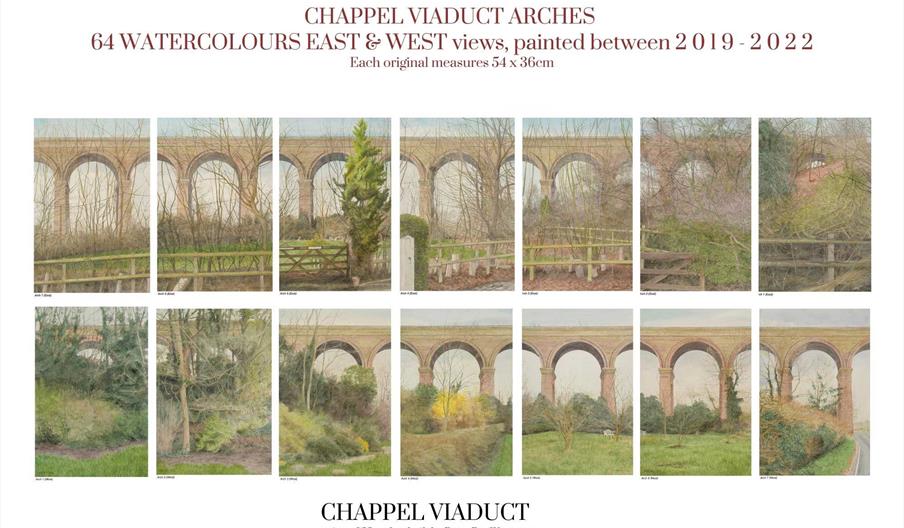 Paintings of each viaduct of Chappel Viaduct