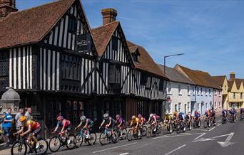 Cyclists racing up East Hill