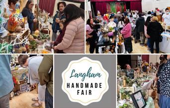 images of people looking at craft stalls at Langham Handmade Fair