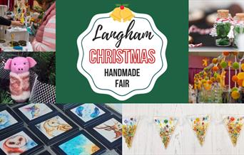 Langham Handmade Christmas Fair poster with images of a selection of handmade goods.