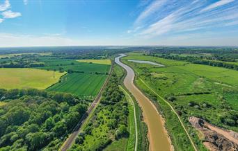 The Wivenhoe Trail, running between the river and railway line taken by a drone.