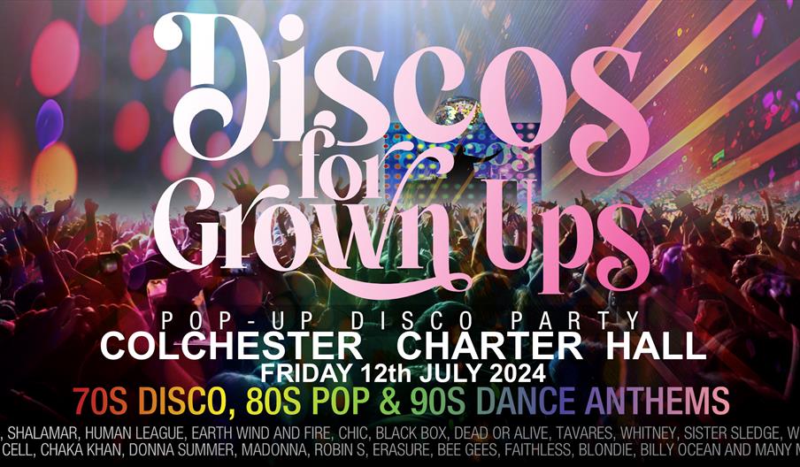 Poster for Disco for Grown Ups event.