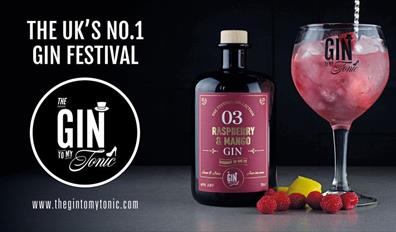 The UK's number 1 Gin festival / A bottle of Raspberry and Mango Gin