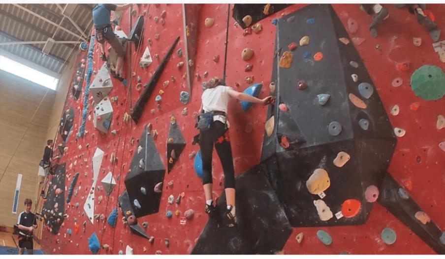 A climbing wall at Leisure World