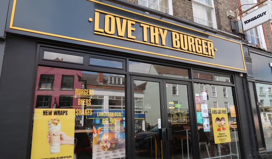 Exterior of Love Thy Burger.