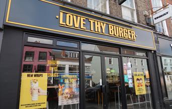 Exterior of Love Thy Burger.