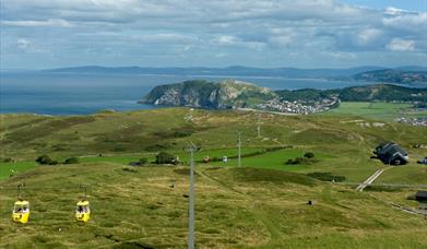 View from the Great Orme, including the cable car system