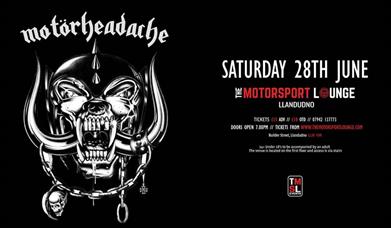 Motörheadache - A Tribute to Lemmy yn The Motorsport Lounge, Llandudno