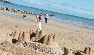 A sandcastle on Llandudno North Shore Beach