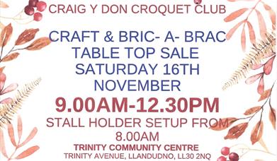 Craft and Bric A Brac Table Top Sale, Llandudno