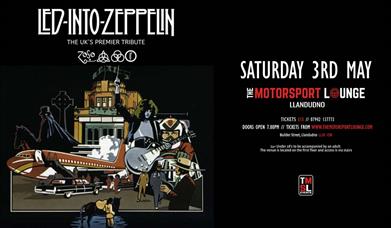 Led Into Zeppelin a'r Jamie Porter Band yn y Motorsport Lounge, Llandudno