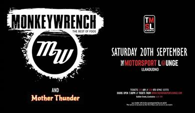 Monkey Wrench with Mother Thunder yn y Motorsport Lounge, Llandudno