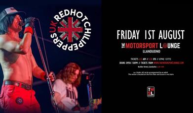 Red Hot Chili Peppers UK yn y Motorsport Lounge, Llandudno