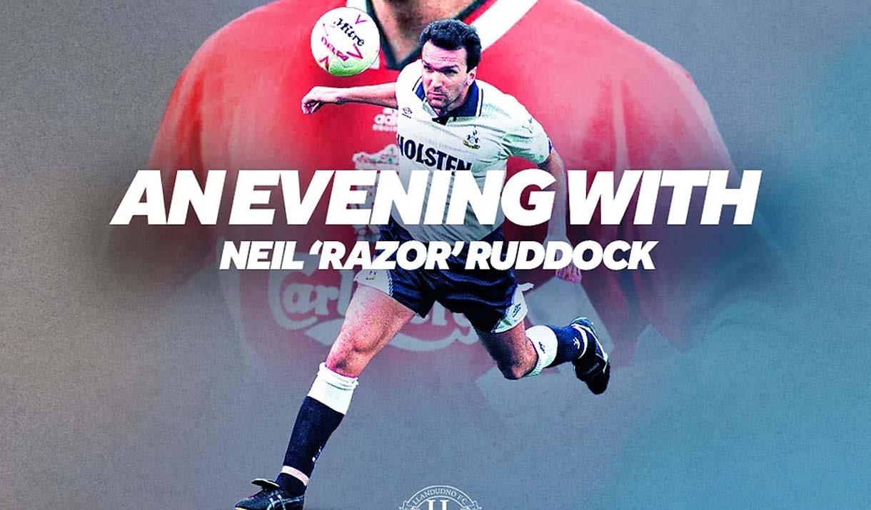 Noson yng nghwmni Neil 'Razor' Ruddock yng Nghlwb Pêl-droed Llandudno