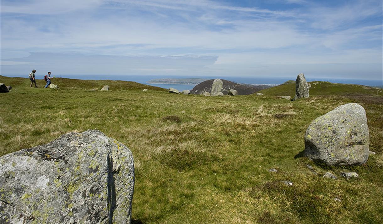 Meini Hirion above Penmaenmawr with Great Orme in background