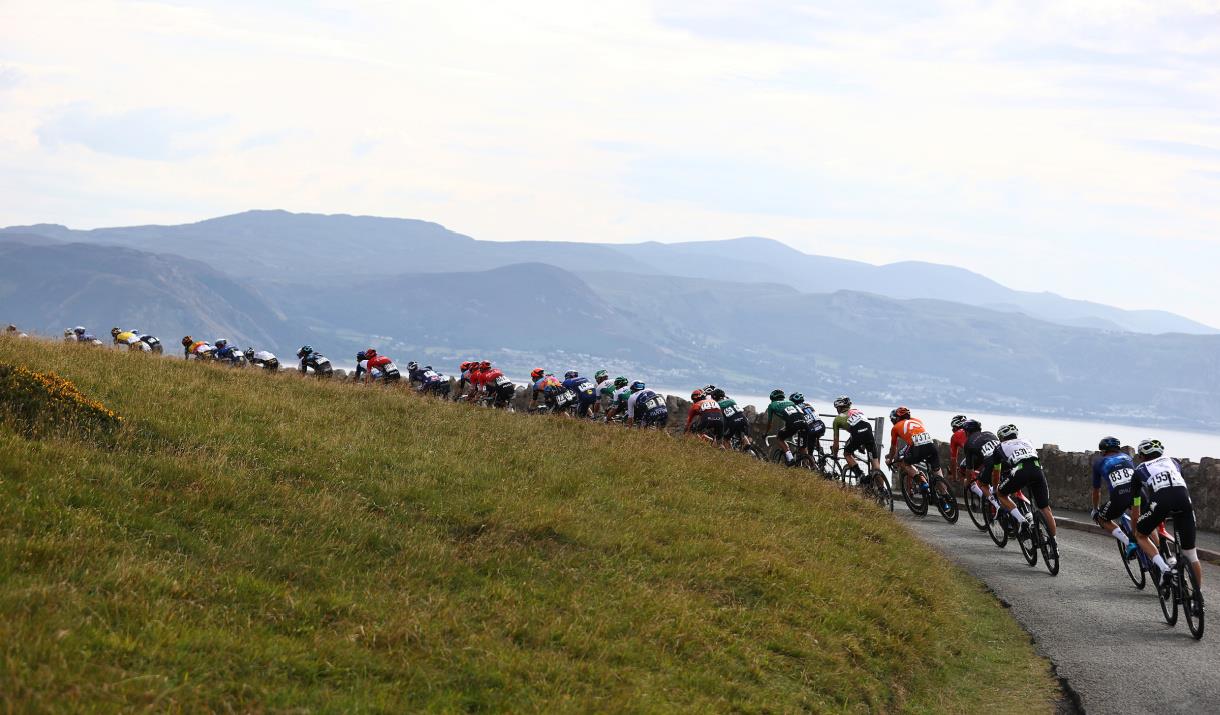 Cyclists riding around the Great Orme headland
