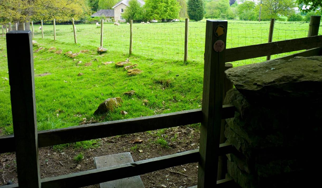 Stile into a field with public pathway