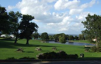 The boating lake in Parc Eirias