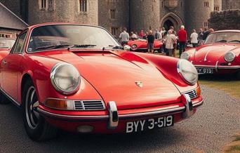 Porsches at Gwrych Castle