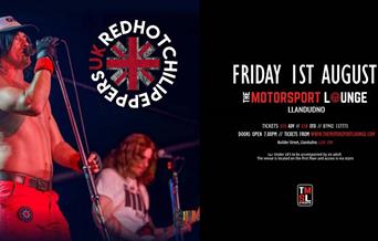 Red Hot Chili Peppers UK yn y Motorsport Lounge, Llandudno