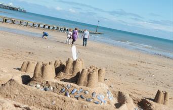 A sandcastle on Llandudno North Shore Beach