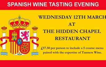 Spanish Wine Tasting Evening at The Hidden Chapel Restaurant, Conwy