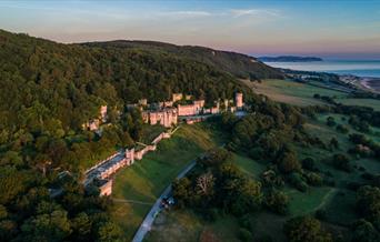 Gwrych Castle and surrounding countryside