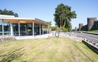 Front entrance of Culture Centre with view of Conwy Castle