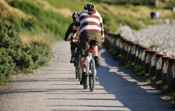 Cyclists on coastal path