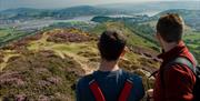 Admiring the view of the Conwy Valley from Conwy Mountain