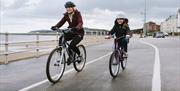 Cyclists on National Cycle Route 5 at Colwyn Bay