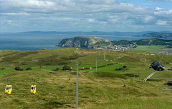 View from the Great Orme, including the cable car system