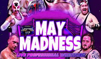 United Wrestling yn cyflwyno ‘May Madness’ yng Nghanolfan Ddigwyddiadau Eirias