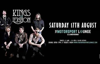Kings Of Leighon yn y Motorsport Lounge, Llandudno