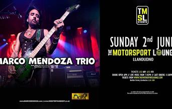 Marco Mendoza Trio yn y Motorsport Lounge, Llandudno