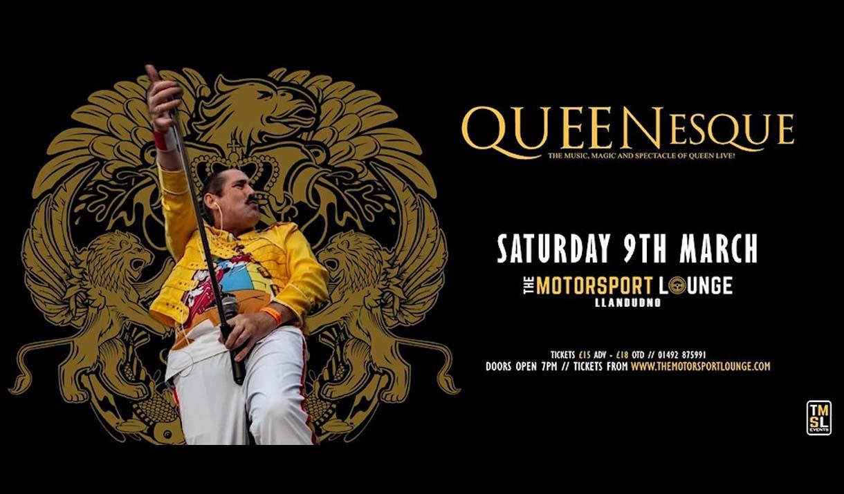 Queenesque - A Tribute to Queen at the Motorsport Lounge, Llandudno