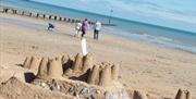 A sand castle on Llandudno North Shore Beach.