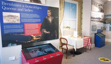 Image of information panel and audio visual display at Llandudno Museum.