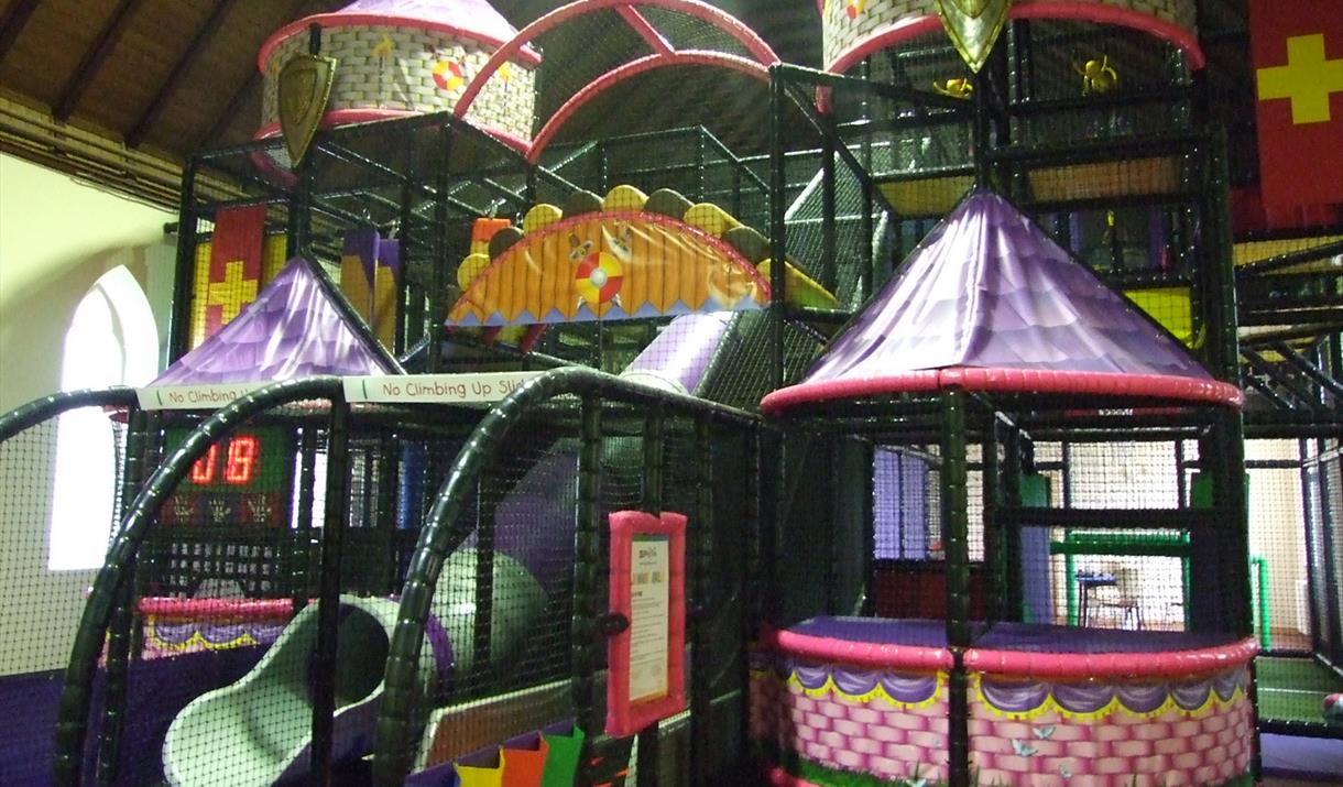 Large slide and soft play area