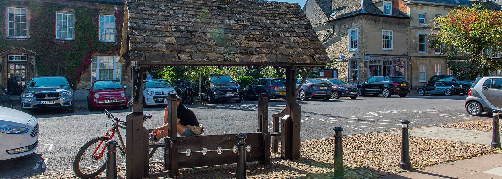 The ancient stocks in the centre of historic Woodstock (photo by Jay Alice Photographic)