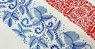A piece of hand-printed fabric