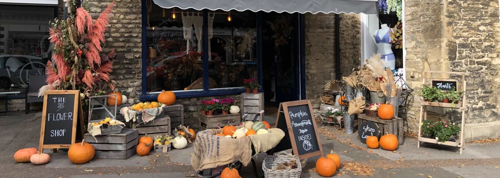 Autumnal display at The Flower Shop in Witney