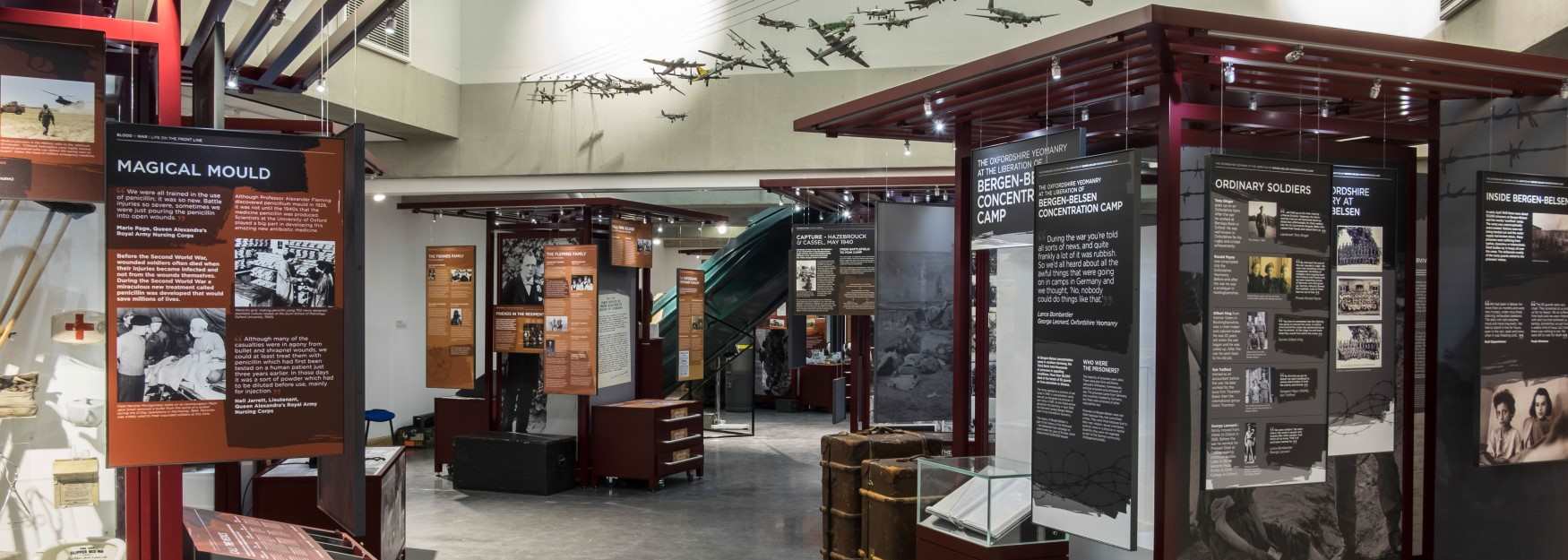 Inside a gallery at the Soldiers of Oxfordshire Museum