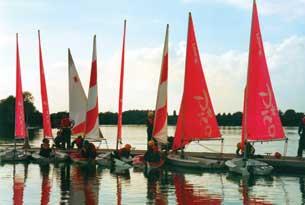 Sailing boats at South Cerney Outdoor at Cotswold Water Park