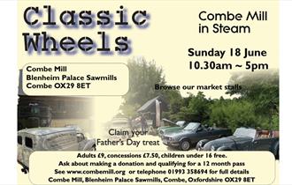 Combe Mill 'In Steam' - 'Classic Wheels' poster