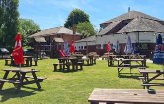The beer garden on a summers day