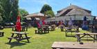 The beer garden on a summers day
