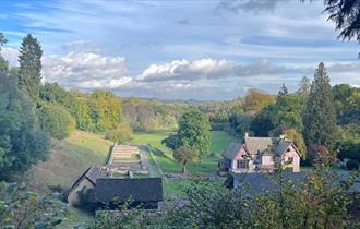 Chedworth Roman Villa from above