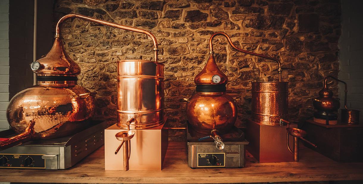 Gin stills at Abingdon Distillery